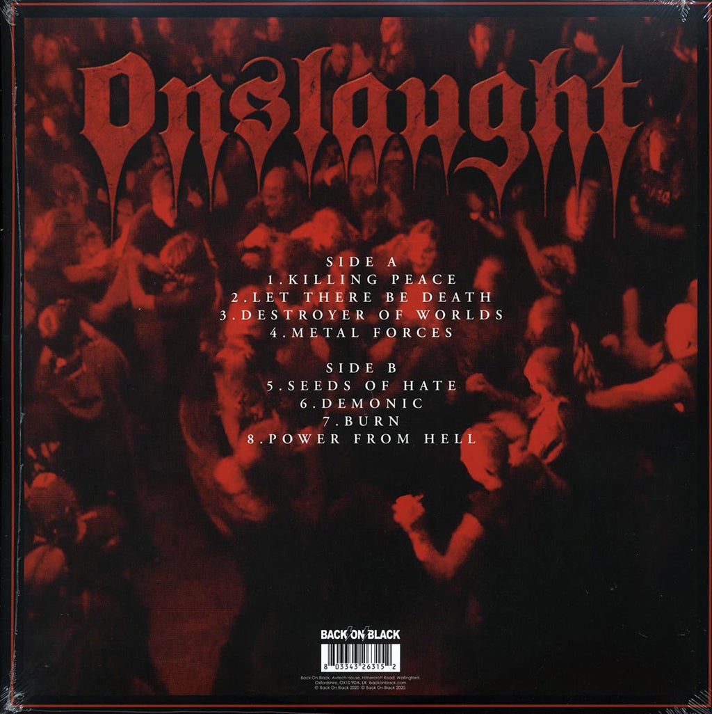 Onslaught - Live Damnation (ltd. ed.) (clear vinyl) vinyl LP back cover