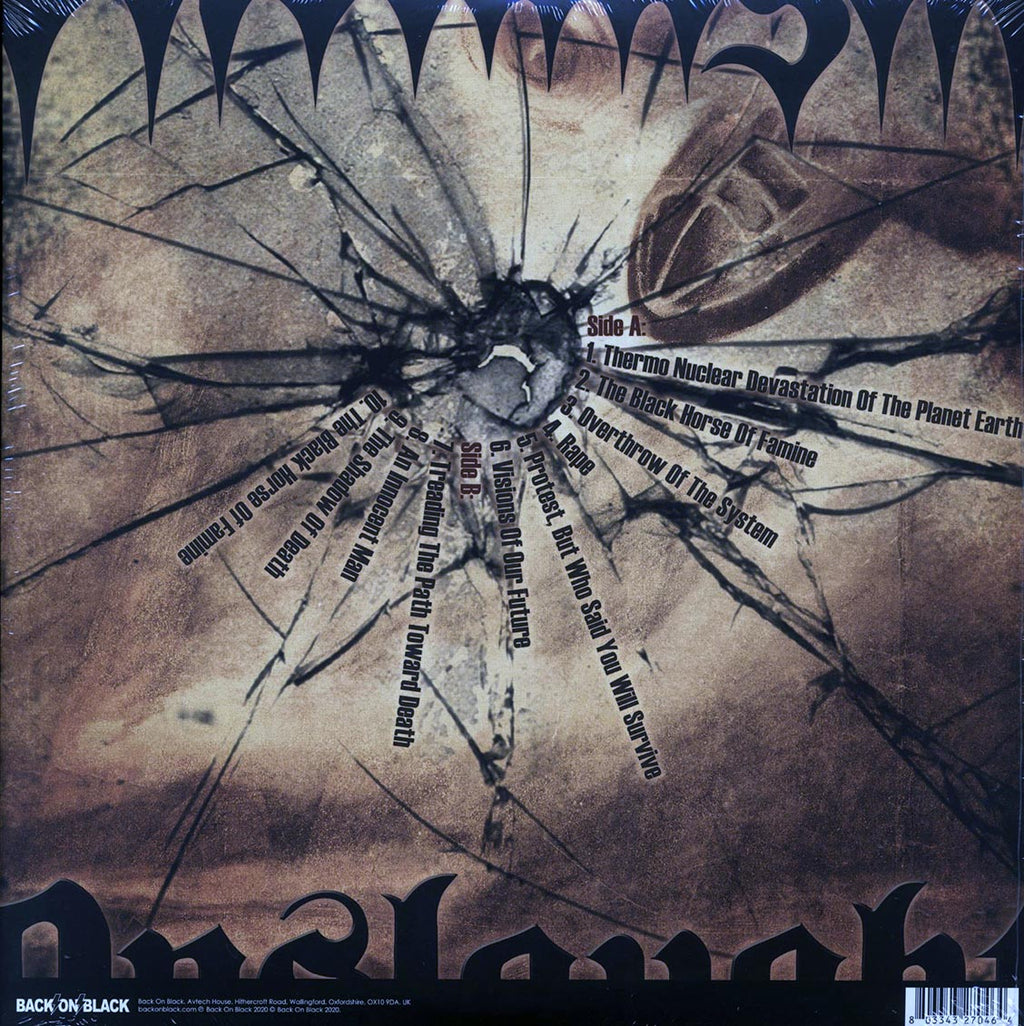 Onslaught - The Shadow Of Death (ltd. ed.) (red vinyl) vinyl LP back cover