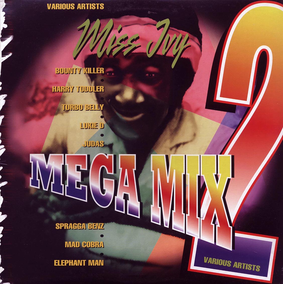 Bounty Killer, Elephant Man, Turbo Belly, Etc. - Miss Ivy Mega Mix 2 (orig. press) vinyl LP front cover