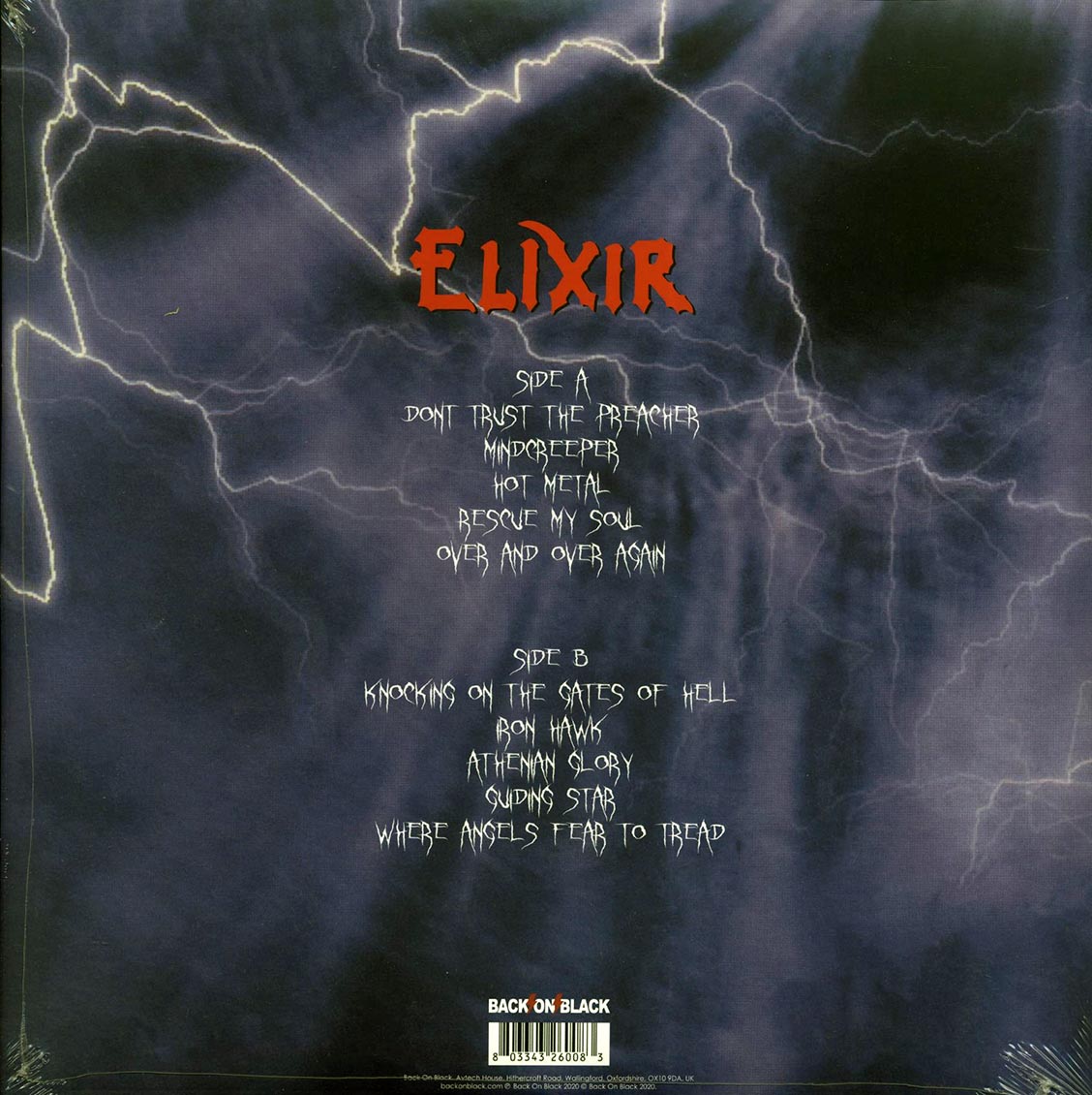 Elixir - Mindcreeper vinyl LP back cover