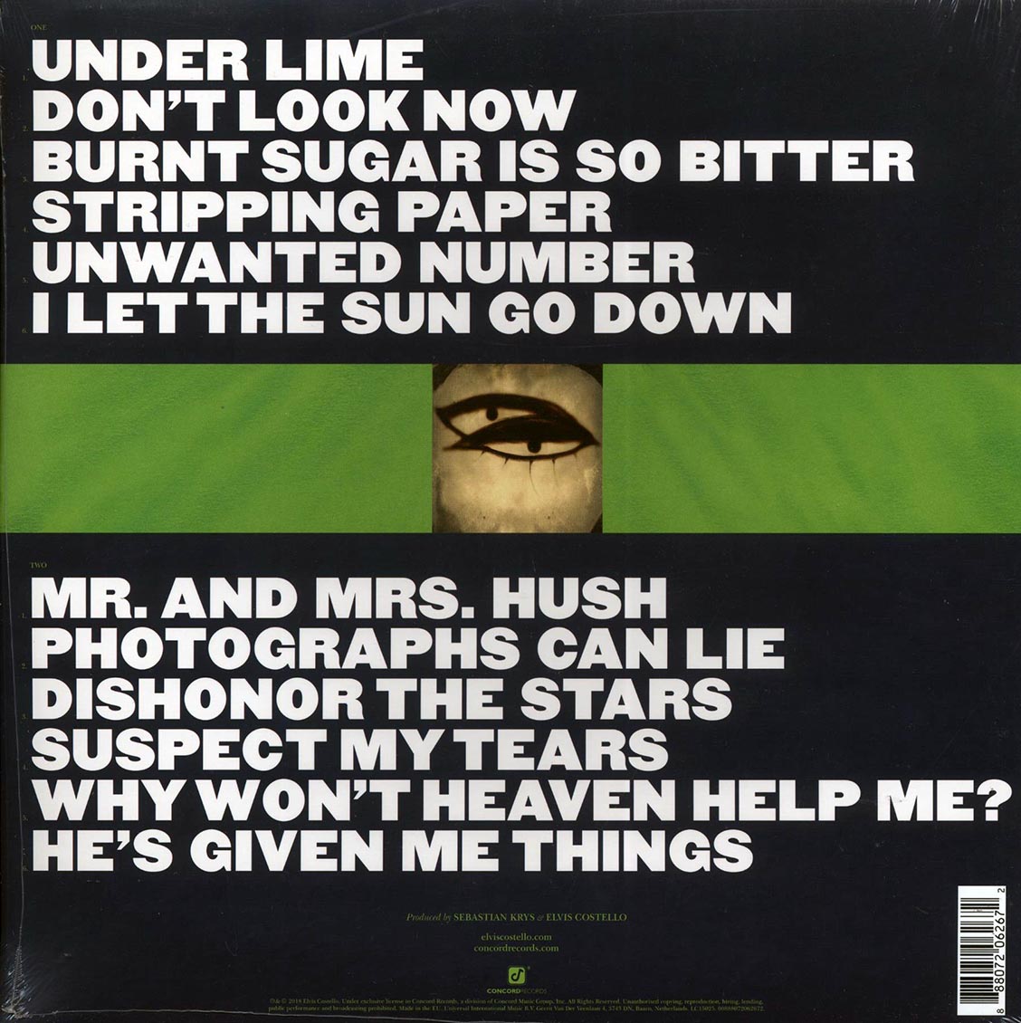 Elvis Costello & The Imposters - Look Now vinyl LP back cover