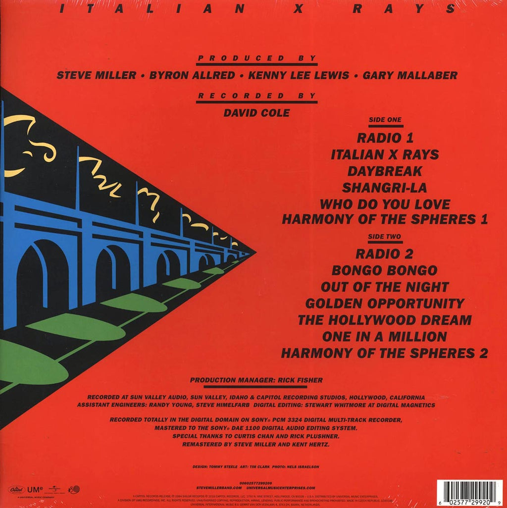 Steve Miller Band - Italian X Rays (incl. mp3) (180g) vinyl LP back cover