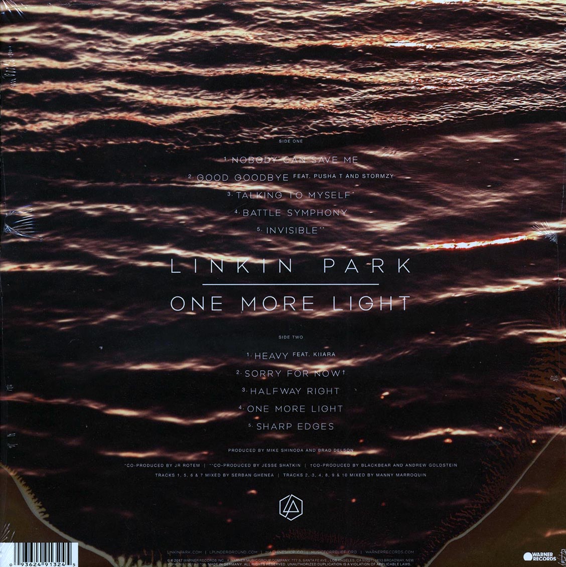 Linkin Park - One More Light vinyl LP back cover