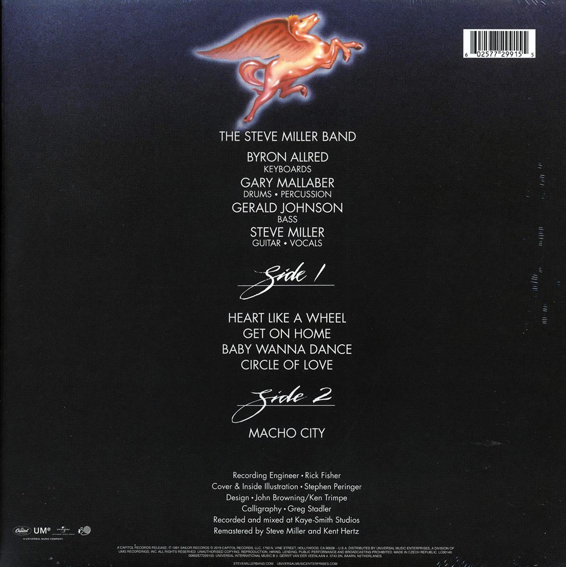 Steve Miller - Circle Of Love (incl. mp3) (180g) vinyl LP back cover