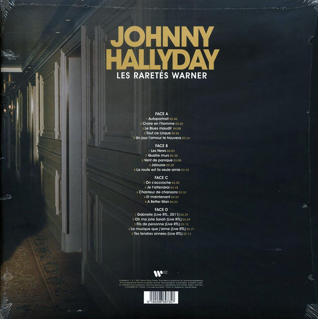 Johnny Hallyday - Les Raretes Warner (2xLP) vinyl LP back cover
