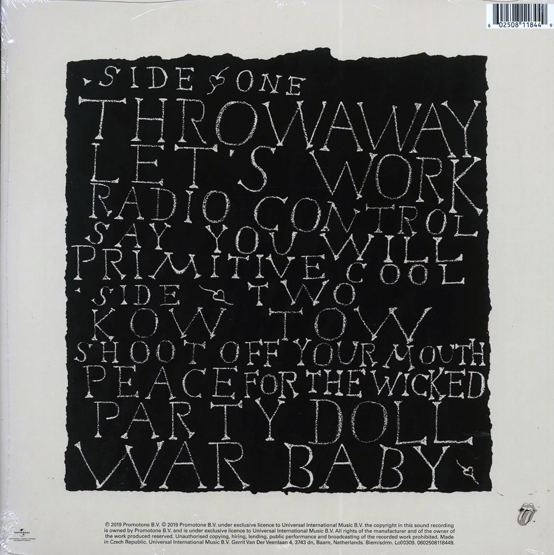 Mick Jagger - Primitive Cool (180g) vinyl LP back cover