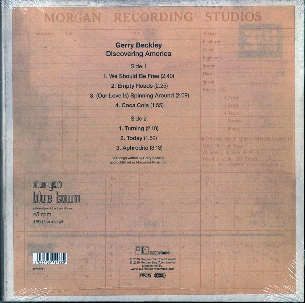 Gerry Beckley - Discovering America (10 inch size album) (incl. CD) vinyl LP back cover