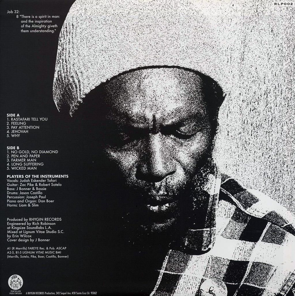 Judah Eskender Tafari - Long-Suffering vinyl LP back cover