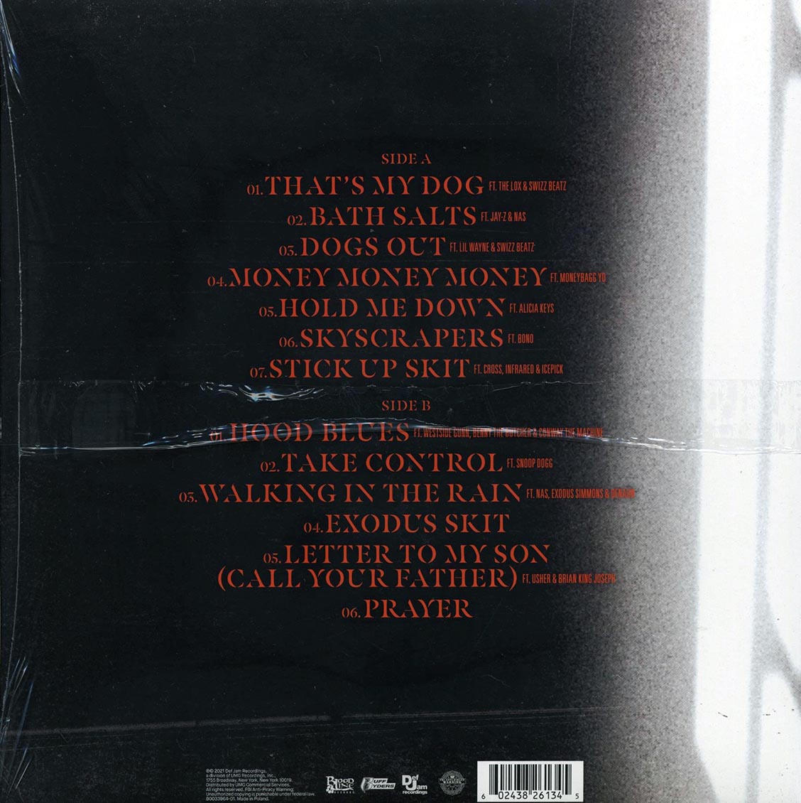 DMX - Exodus vinyl LP back cover