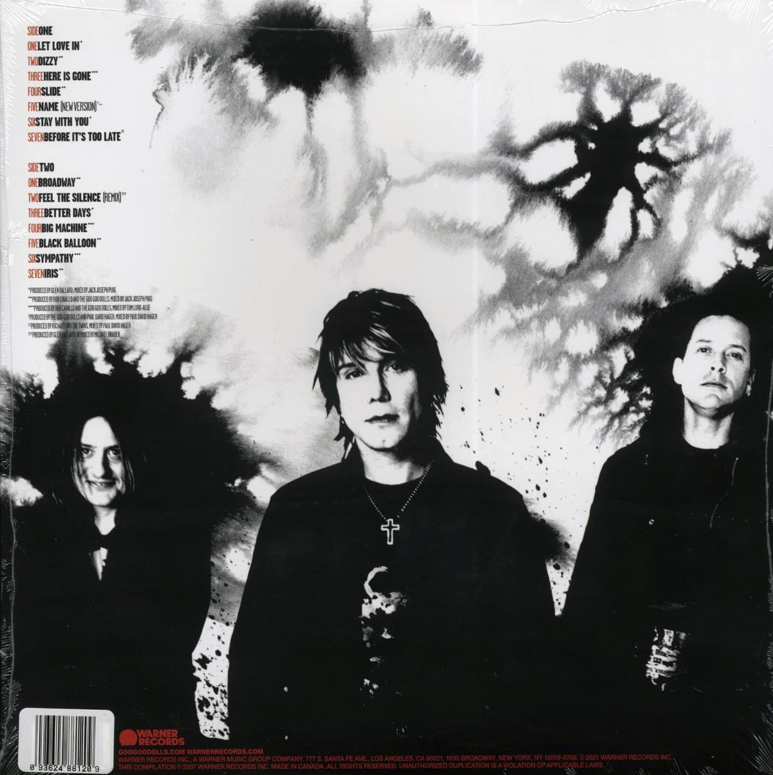 Goo Goo Dolls - Greatest Hits Volume 1: The Singles (ltd. ed.) (clear vinyl) vinyl LP back cover