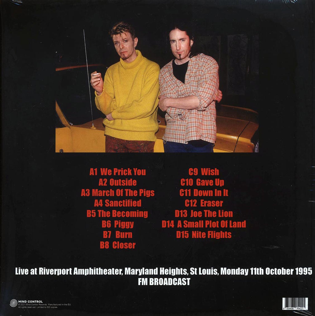 Nine Inch Nails, David Bowie - Live At Riverfront Amphitheater, Maryland Heights, St. Louis, Monday 11th October 1995 FM Broadcast (ltd. 500 copies made) (2xLP) vinyl LP back cover