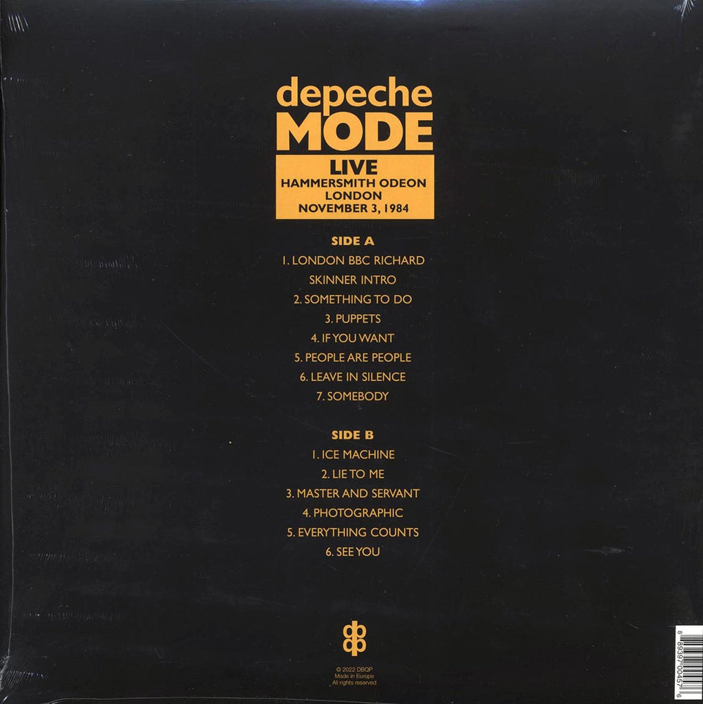Depeche Mode - Live Hammersmith Odeon London November 3, 1984 vinyl LP back cover