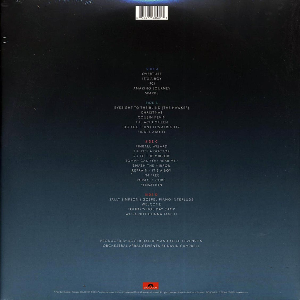 Roger Daltrey - The Who's Tommy Orchestral (24 tracks) (2xLP) vinyl LP back cover