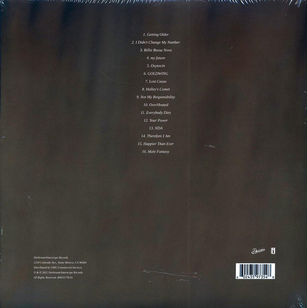 Billie Eilish - Happier Than Ever (2xLP) vinyl LP back cover