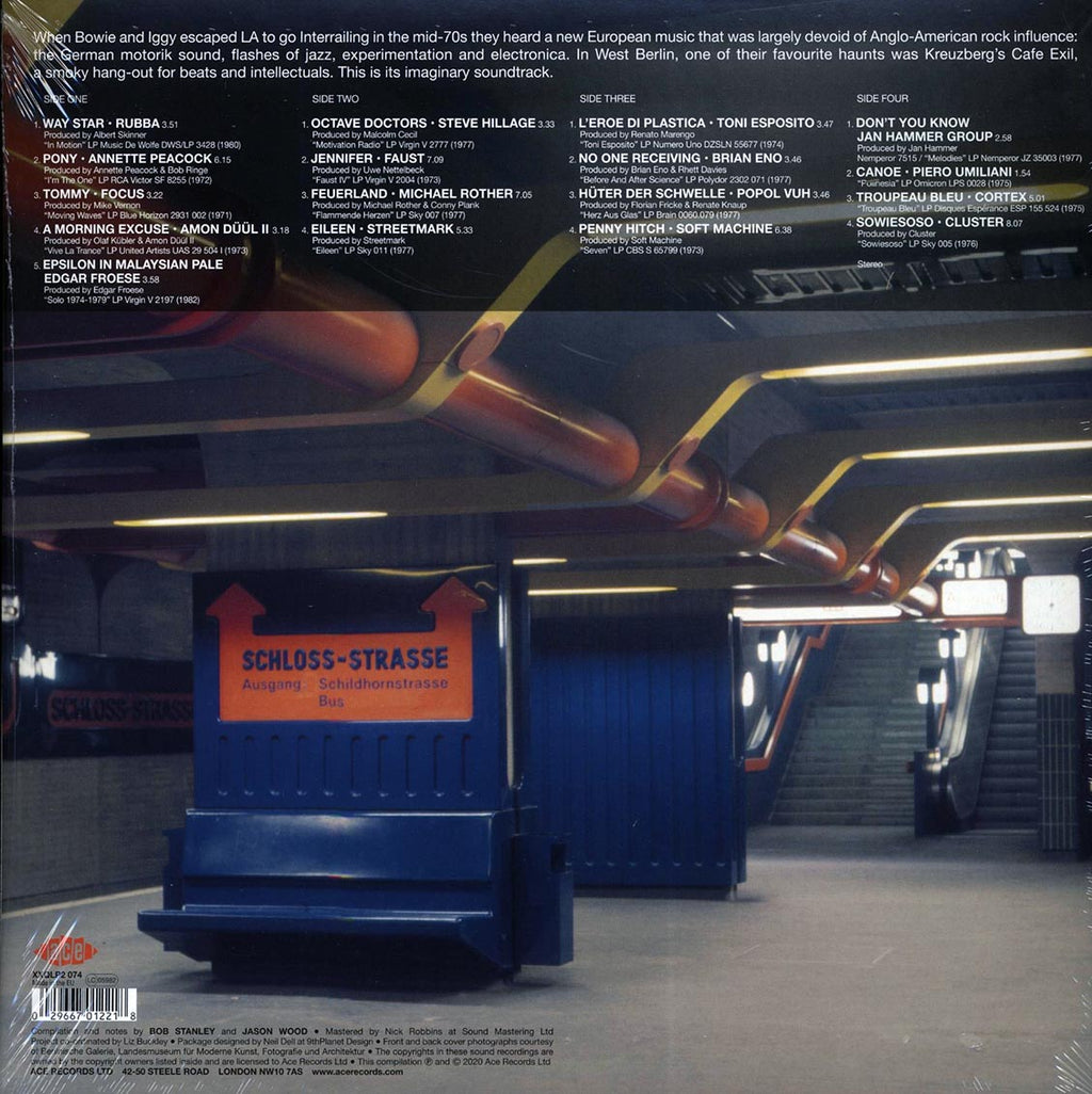 Brian Eno, Soft Machine, Popol Vuh, Faust, Etc. - Cafe Exil: New Adventures In European Music 1972-1980 (2xLP) vinyl LP back cover