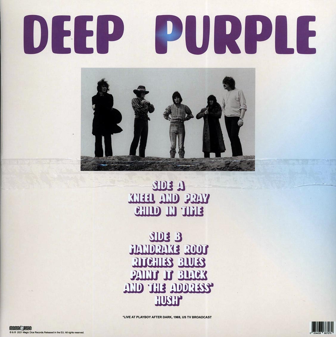 Deep Purple - Live In Amsterdam 1969 FM Broadcast vinyl LP back cover