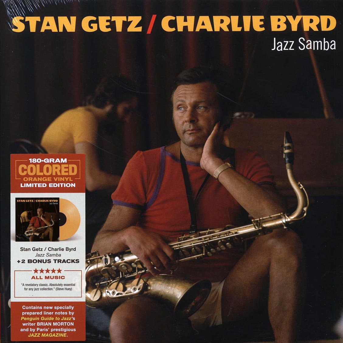 Stan Getz, Charlie Byrd - Jazz Samba (+2 bonus tracks) (ltd. ed.) (180g) (orange vinyl) vinyl LP front cover
