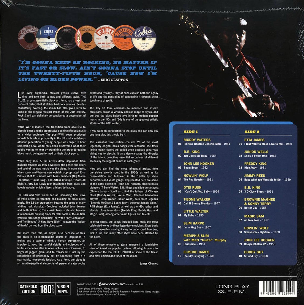 Muddy Waters, BB King, John Lee Hooker, Etta James, Etc. - Blues Power: 20 Original All-Time Classics (180g) vinyl LP back cover