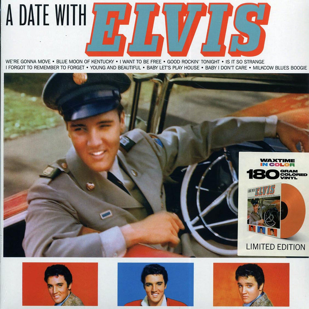 Elvis Presley - A Date With Elvis (+4 bonus tracks) (ltd. ed.) (180g) (orange vinyl) vinyl LP front cover