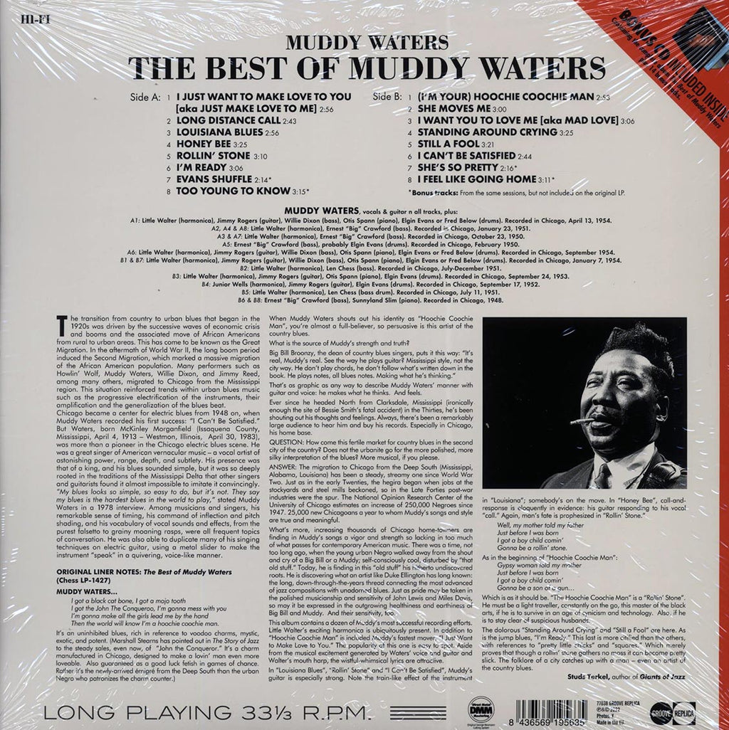 Muddy Waters - The Best Of Muddy Waters (+14 bonus tracks) (ltd. ed.) (180g) (incl. CD) vinyl LP back cover