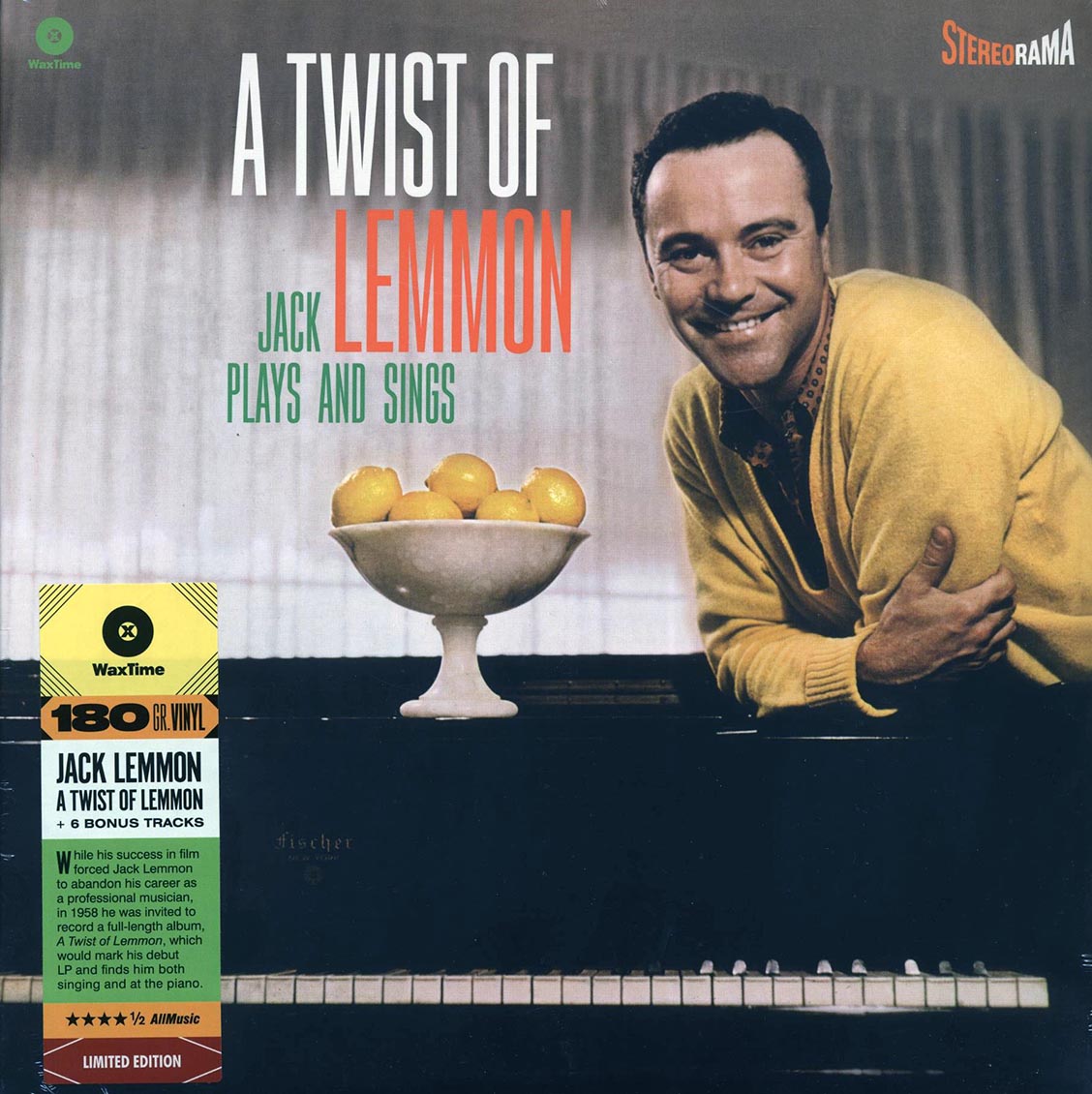 Jack Lemmon - A Twist Of Lemmon: Jack Lemmon Sings And Plays (+6 bonus tracks) (ltd. ed.) (180g) vinyl LP front cover