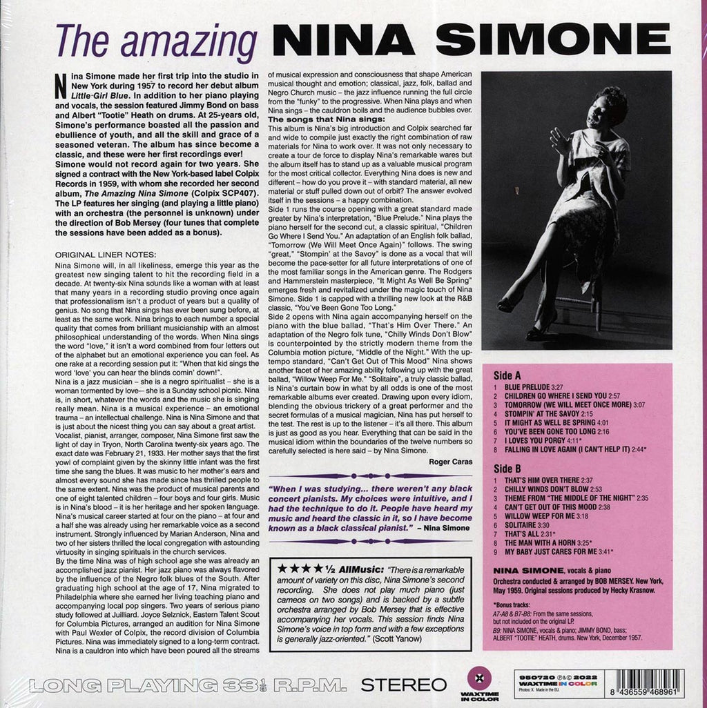 Nina Simone - The Amazing Nina Simone (+5 bonus tracks) (ltd. ed.) (180g) (purple vinyl) vinyl LP back cover