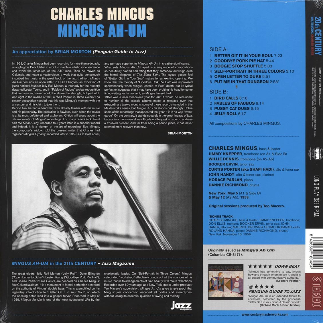 Charles Mingus - Mingus Ah Um (+bonus track) (ltd. ed.) (180g) (purple vinyl) vinyl LP back cover