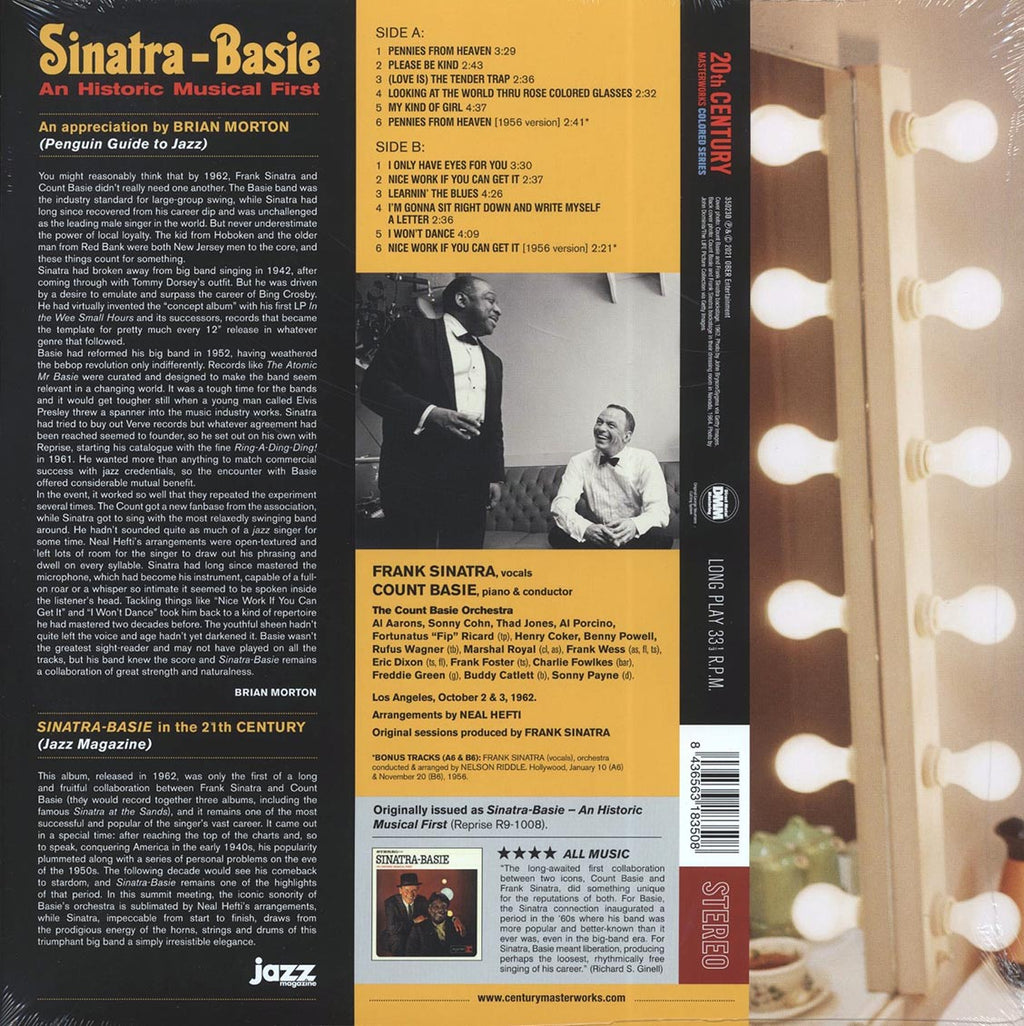Frank Sinatra, Count Basie - Sinatra-Basie (+2 bonus tracks) (ltd. ed.) (180g) (orange vinyl) vinyl LP back cover