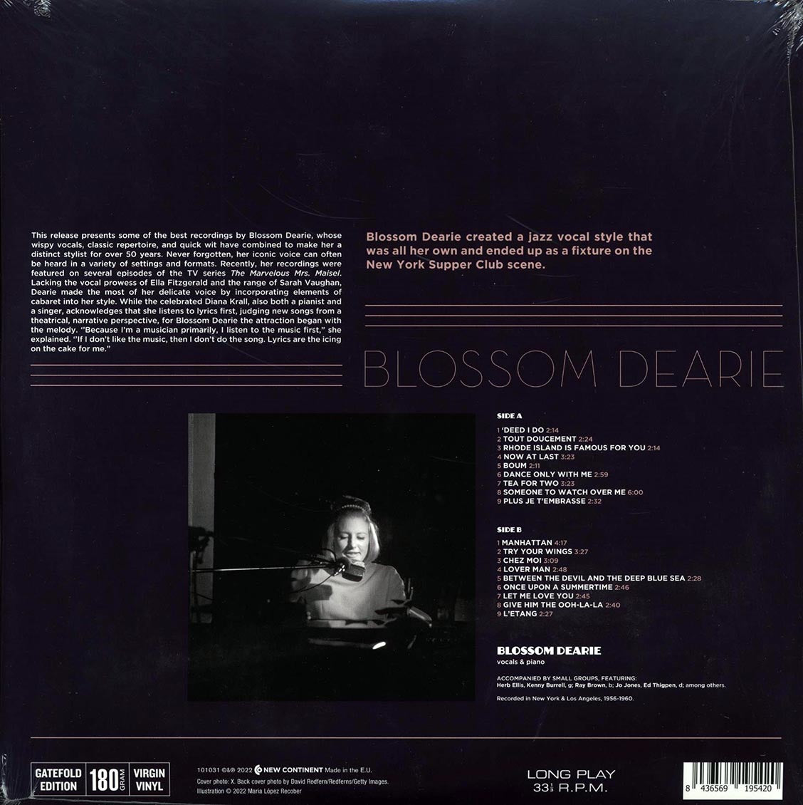 Blossom Dearie - The Hits (ltd. ed.) (180g) vinyl LP back cover