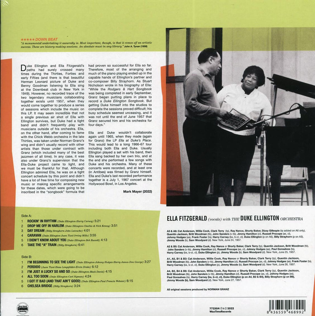 Ella Fitzgerald, Duke Ellington - The Best Of The Big Band Sessions (DMM) (ltd. ed.) (180g) (remastered) vinyl LP back cover