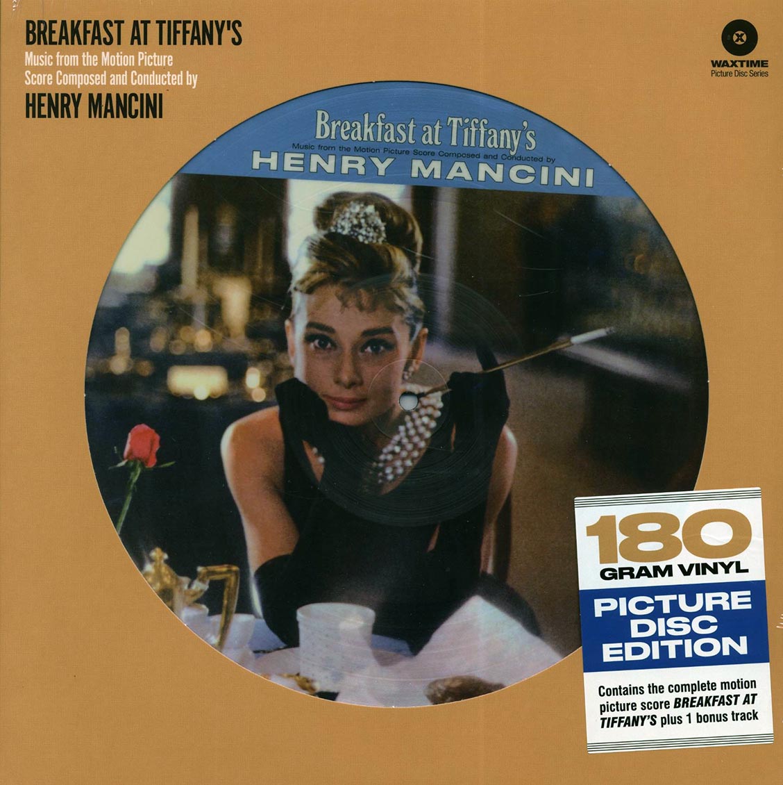 Henry Mancini - Breakfast At Tiffany's: Music From The Motion Picture Score (+bonus track) (ltd. ed.) (picture disc) vinyl LP front cover