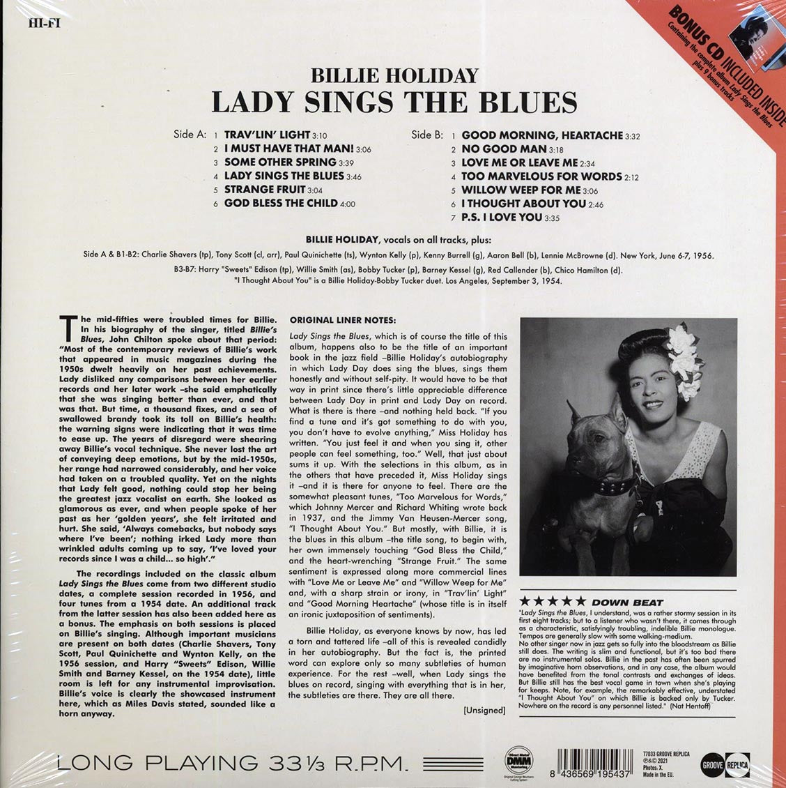 Billie Holiday - Lady Sings The Blues (+9 bonus tracks) (ltd. ed.) (180g) (incl. CD) vinyl LP back cover