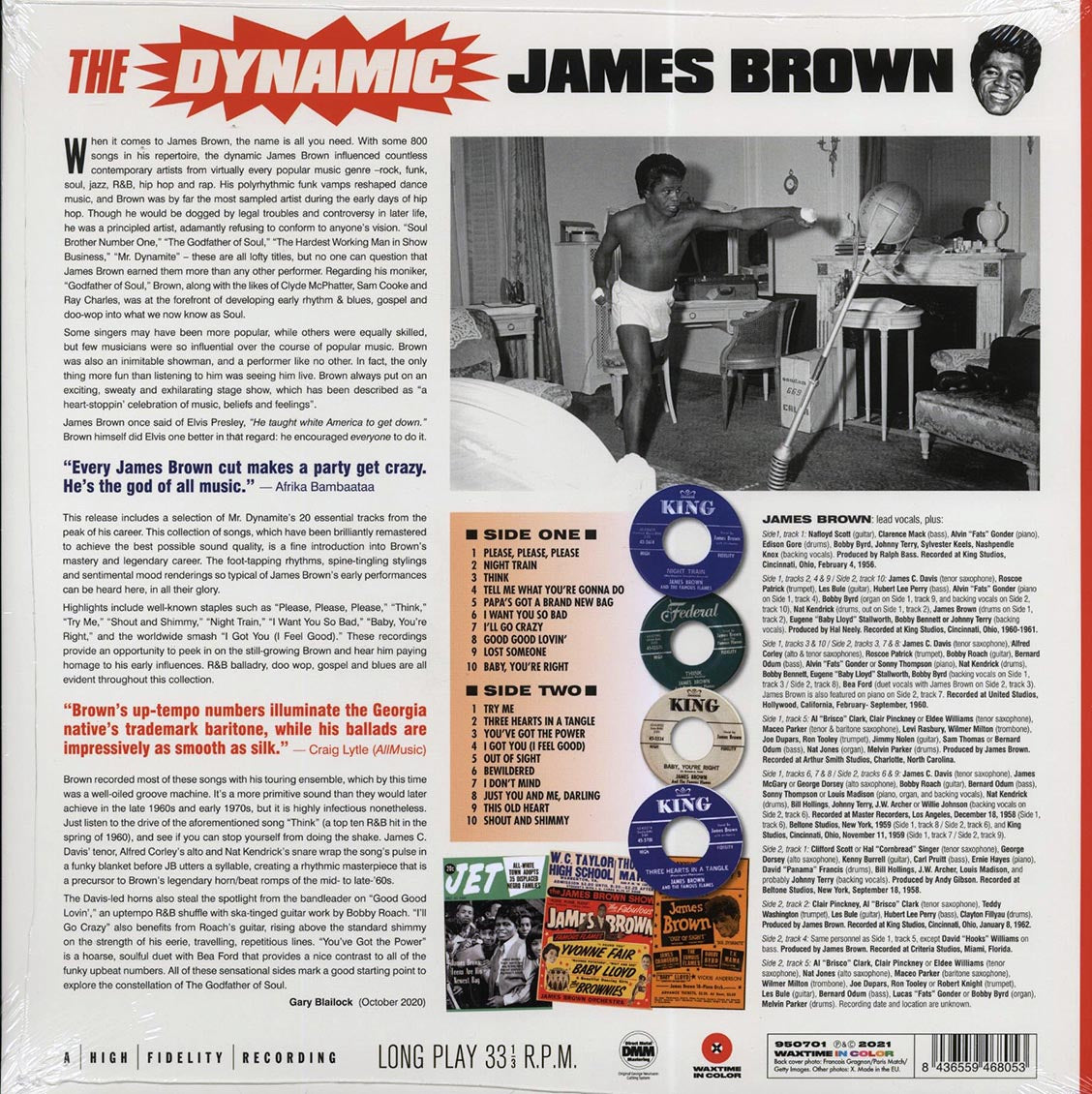 James Brown - The Dynamic James Brown (20 tracks) (ltd. ed.) (180g) (red vinyl) vinyl LP back cover