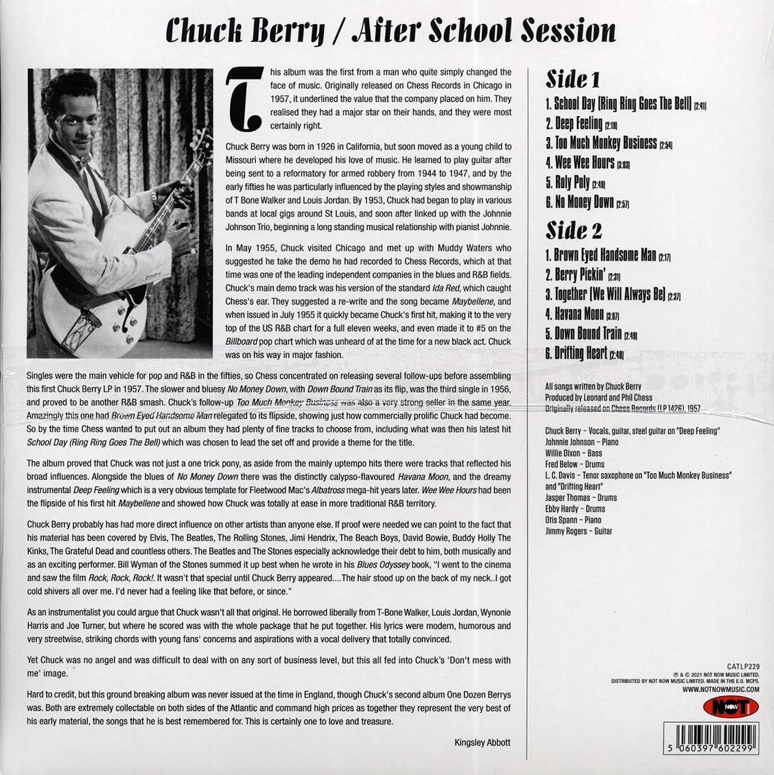 Chuck Berry - After School Session (180g) vinyl LP back cover