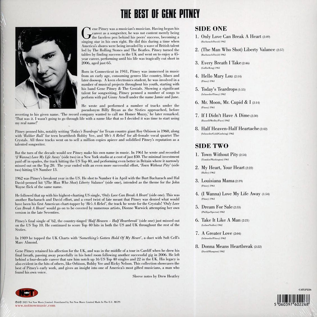 Gene Vincent - The Best Of Gene Vincent (180g) vinyl LP back cover
