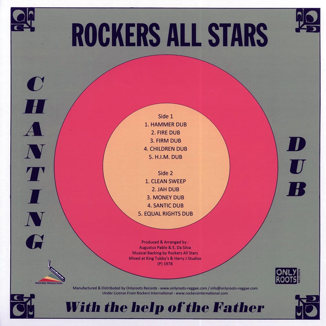 Augustus Pablo - Chanting Dub With The Help Of The Father vinyl LP back cover