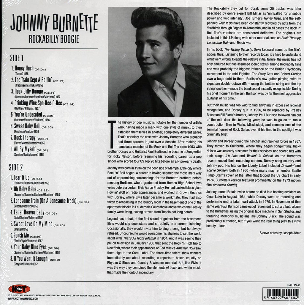 Johnny Burnette - Rockabilly Boogie (180g) vinyl LP back cover