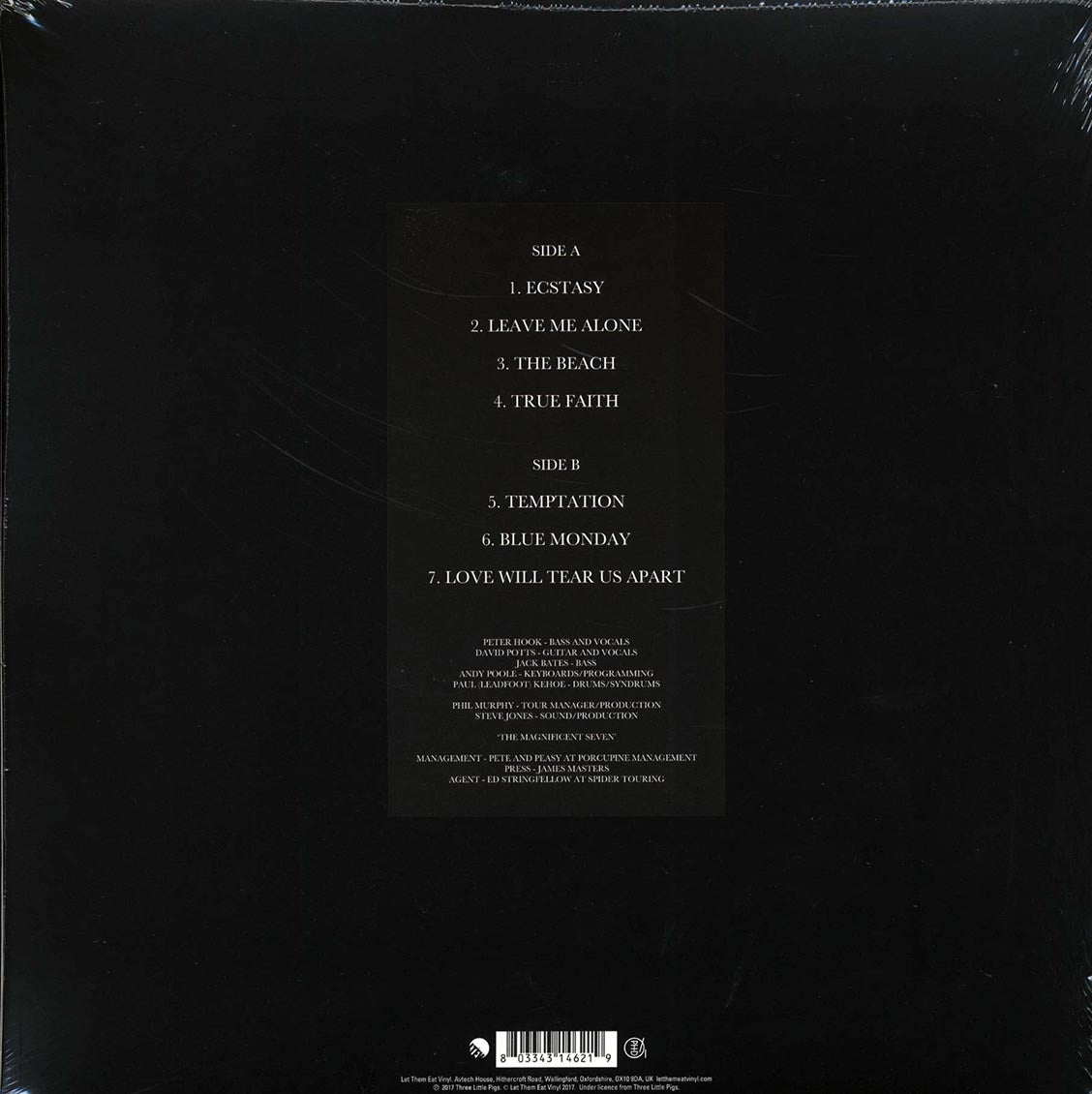 Peter Hook & The Light - Power, Corruption & Lies Tour 2013 Volume 2: Live In Dublin, The Academy, 22/11/13 (RSD 2017) (ltd. ed.) (red vinyl) vinyl LP back cover