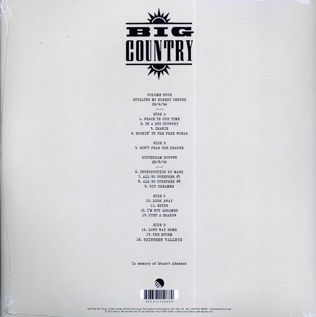 Big Country - We're Not In Kansas: The Live Bootleg Series 1993-1998 Volume 4 (ltd. ed.) (2xLP) (white vinyl) vinyl LP back cover