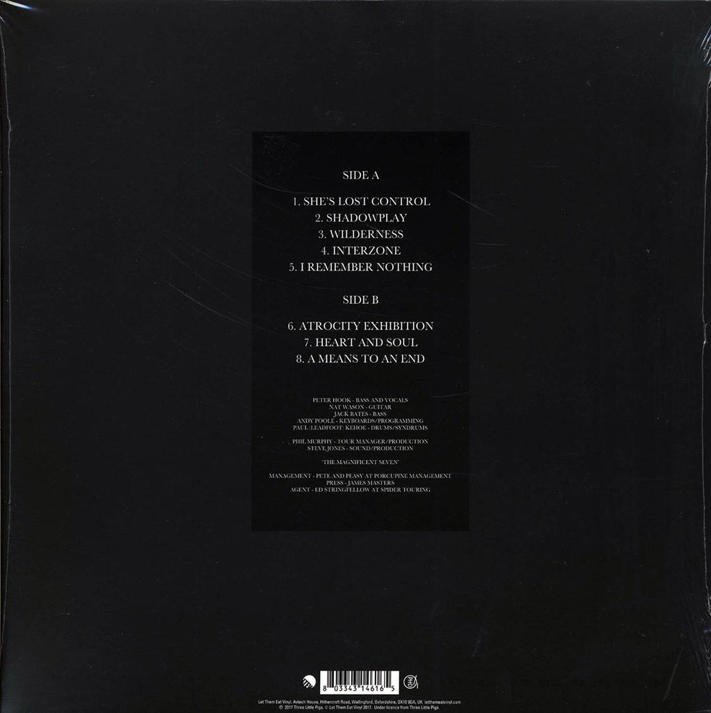 Peter Hook & The Light - Unknown Pleasures Tour 2012 Volume 2: Live In Leeds, The Cockpit, 29/11/12 (RSD 2017) (ltd. ed.) (grey vinyl) vinyl LP back cover