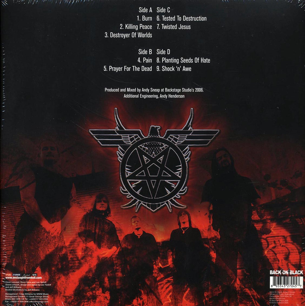 Onslaught - Killing Peace (ltd. ed.) (2xLP) (clear vinyl) vinyl LP back cover