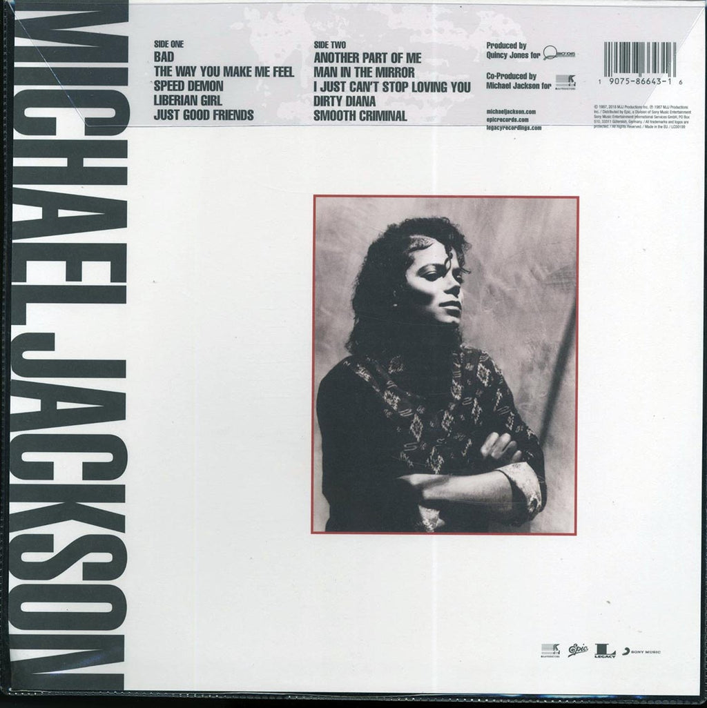 Michael Jackson - Bad (picture disc) vinyl LP back cover
