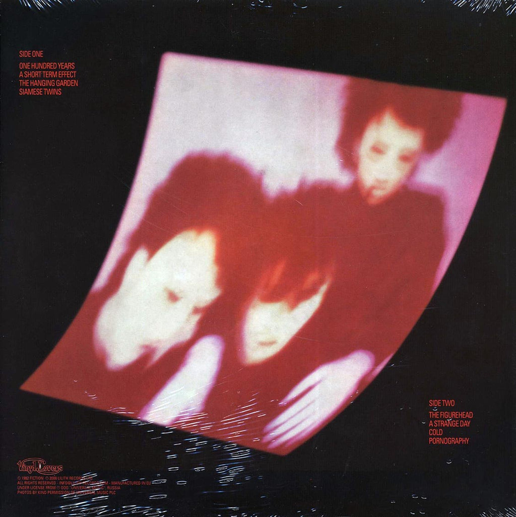 The Cure - Pornography (red vinyl) vinyl LP back cover