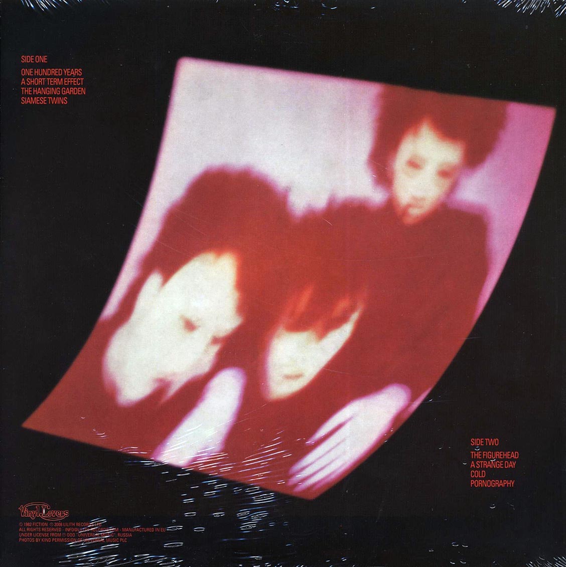 The Cure - Pornography (red vinyl) vinyl LP back cover
