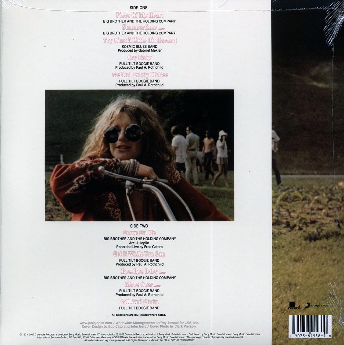 Janis Joplin - Greatest Hits vinyl LP back cover