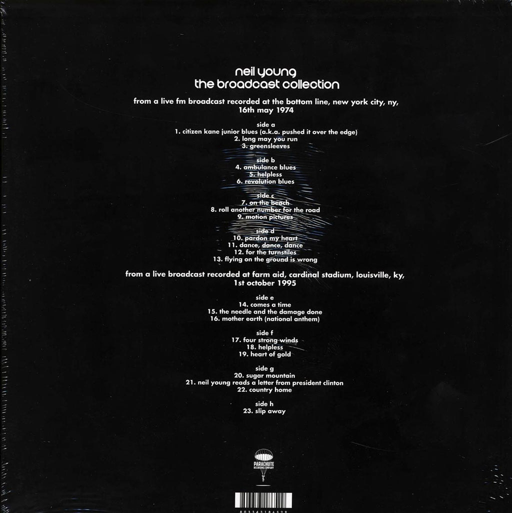 Neil Young - The Broadcast Collection (casebound set) (ltd. ed.) (4xLP) (box set) vinyl LP back cover