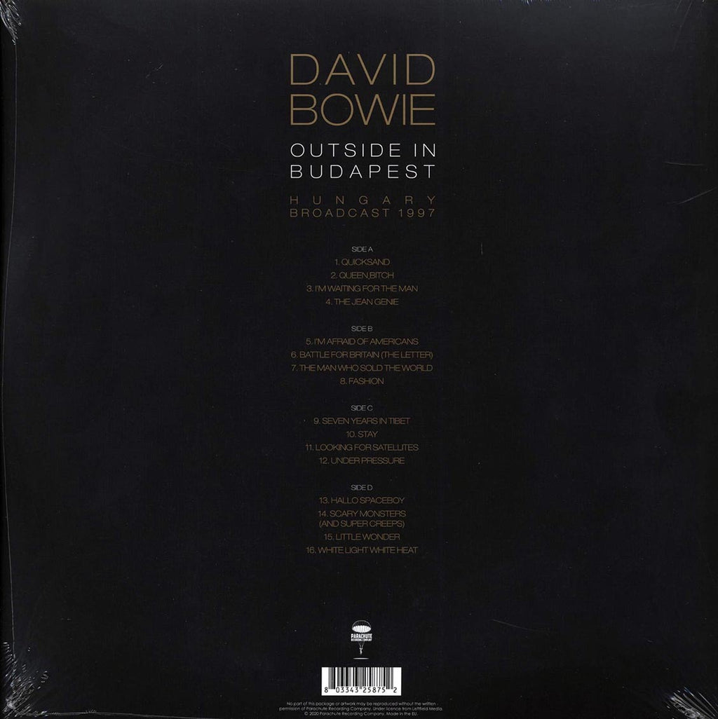 David Bowie - Outside In Budapest: Hungary Broadcast 1997 (2xLP) vinyl LP back cover