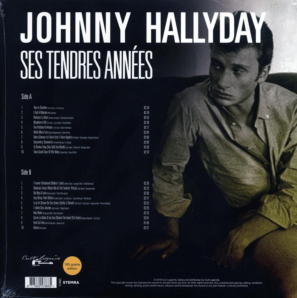 Johnny Hallyday - Ses Tendres Annees vinyl LP back cover