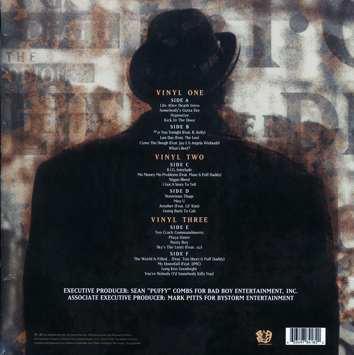 The Notorious BIG - Life After Death (25th Anniv. Ed.) (3xLP) (silver vinyl) vinyl LP back cover