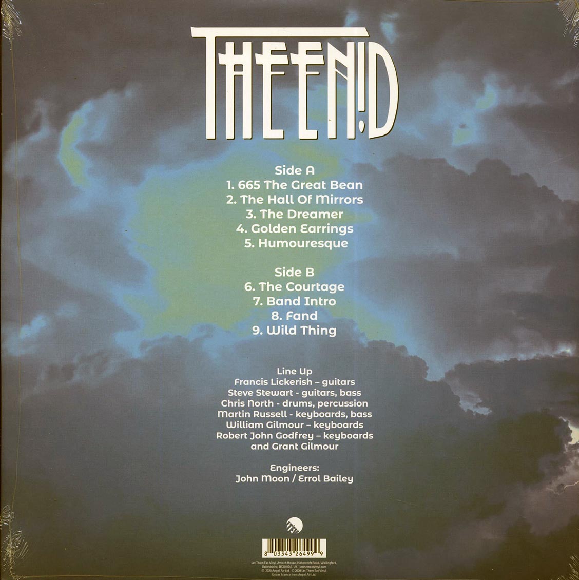 The Enid - Live At Loughborough Town Hall, 1980 vinyl LP back cover
